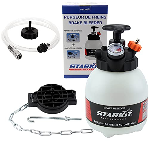 Spurgo freni auto e spurgo liquido freni 3 litri con 2 adattatori universale. Pompa per spurgo multimarca per spurgo sistema dei freni