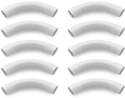 ARLI 10x Rohrbogen M16 Rohr bogen 90° Elektrorohr Stangenrohr Leerrohr PVC Installation Kabelkanal Keller Wand Decken Montage Kabelrohr allzweck aller Art 16 mm