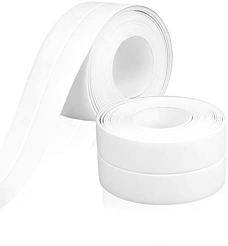 2pcs Bath Sealant Strip, 21ft Silicone Cualk Strip, Anti-Mould and Waterproof Self-Adhesive Tub and Wall Sealing Tape for Kitchen Countertop,Sink,Bathroom,Toilet, Floor,Wall Edge Protector