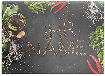 printplanet - Glas-Schneidbrett mit Namen oder Text selbst gestalten - Frühstücksbrettchen Personalisieren und Bedrucken – Motiv: Pfeffer