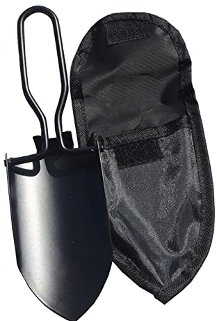 Anicy Klappspaten Gartenschaufel Klein Schaufel - Klappschaufel Gartenschaufel, Mini Handschaufel Schaufel,Edelstahl Klappbar Schaufel Mit Gürtel-Tasche Für Garten Blumenkelle Camping Outdoor Schwarz