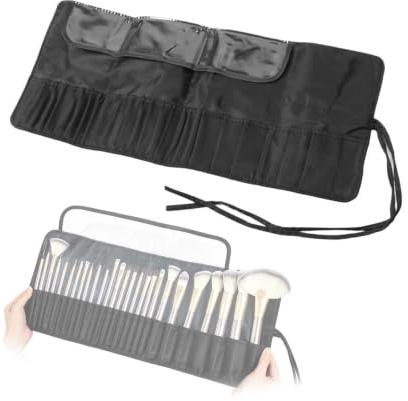 HERCHR Maquillage Pochette, Sac à Cosmétiques Pour Pinceaux, Sac De Pinceaux De Maquillage Portable Pour Voyage, étui à Enrouler Pour Pinceaux De Maquillages, De Rangement De Voyage