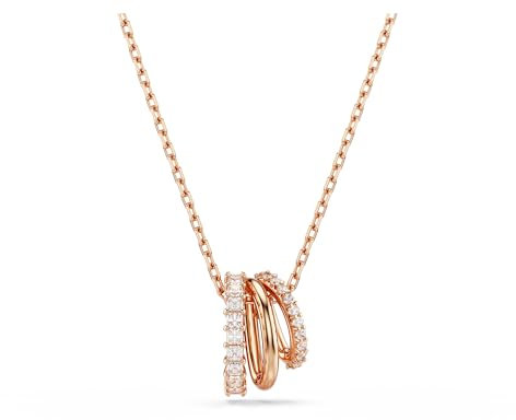 Swarovski Hyperbola pendant, Mixed cuts, White, Rose gold-tone plated