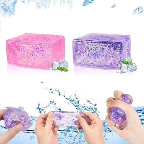 LUHOCIY 2 Pièce Cube Anti Stress pour Evacuer Le Stress et Soulager Les Tensions,Confortable Doux et Apprécié des Kinder Anti Stress Enfant.Compact et Portable pour Fidget Outil Anti Stress