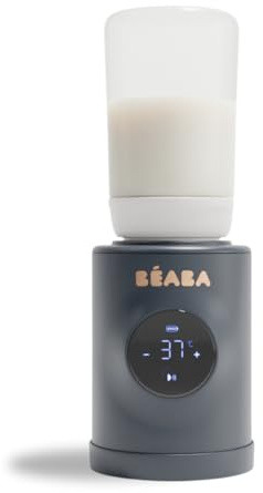 BEABA – Milk Nomad – Calentador de biberón nómada Ultrarápido con Batería – Calentador en -3 min, Temperatura ajustable, Mezclador Antigrumos patentado, USB-C, Compacto y compatible con biberons
