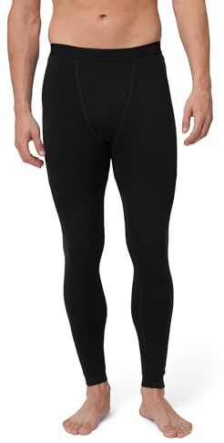 DANISH ENDURANCE Merino Wool Long Johns for Men for the Extreme Cold, Men's Thermal Leggings for Winter, Black, L