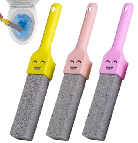 Piedra Pomez para Limpieza WC, 3 Piezas, Bloque para Limpieza WC Piedra Pómez Limpiadora Cleaning Block WC Limpiador de Inodoros con Mango, Removedor de Cal para Cocina, Baño, Piscina