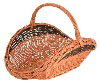 Aqbau® Panier en osier pour bois de chauffage – Panier à bûches naturel fait main, avec poignée – Range-bûches déco pour cheminée, format XL - 62 x 42 cm