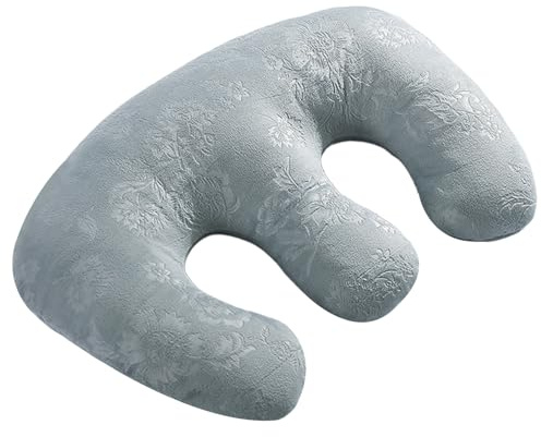 Soft Detachable Chest Pillow Beauty Salon Breast Support Pillow Spa Massage Chest Cushion Massage Face Rest for SPA Salon, Removable Cover (Light Grey)..