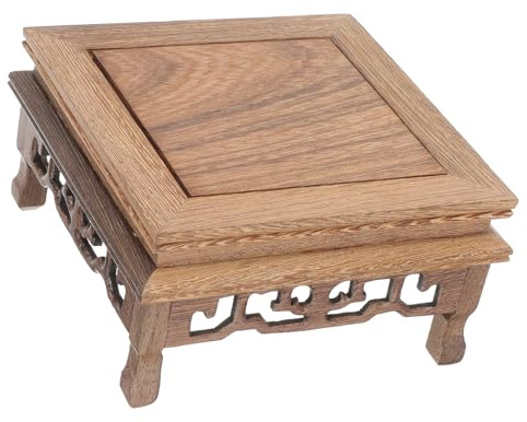 ORFOFE Base Portavaso in Legno di Legno di Tiglio per Vaso di Fiori Grande, Piedistallo Decorativo Rustico per Esposizione in Casa, Balcone e Giardino, Supporto Stabile per Statue