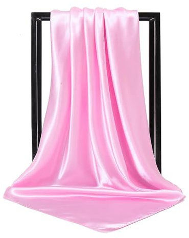 JBJYGSG Bandanas för kvinnor 90 x 90 cm solid fyrkantig halsduk falska imiterade silkesomslag eleganta blommiga huvud hals hårband damer kvinnor flickor näsduk