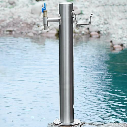 Genérico Columna de Agua anticongelante y antioxidante para Grifo, Fuente de Columna de Agua Exterior de Acero Inoxidable, Columna de Agua de jardín Independiente de Acero Inoxidable con Soporte para