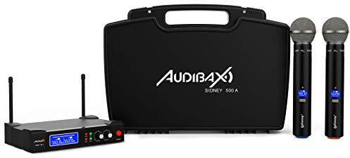 Audibax Sidney 500 A Micrófono Inalámbrico Profesional UHF Doble Mano + Maleta