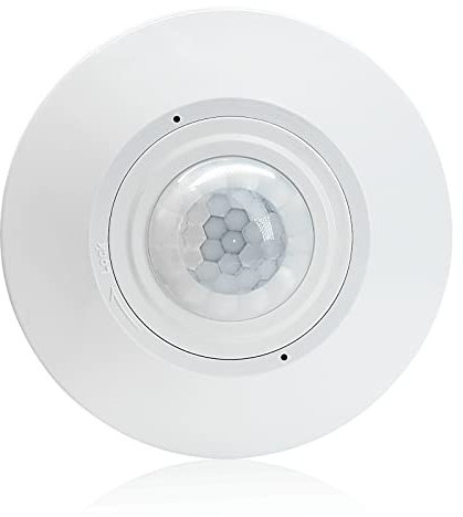 RAYZEEK Ceiling Mount 360 degree PIR Occupancy Motion Sensor,2200W,110-265V,8-12M High Sensitive HardWired Occupancy Sensor Detector, Commercial/Residential,Up to 1600 sq.ft(10A,Neutral Wire Required)