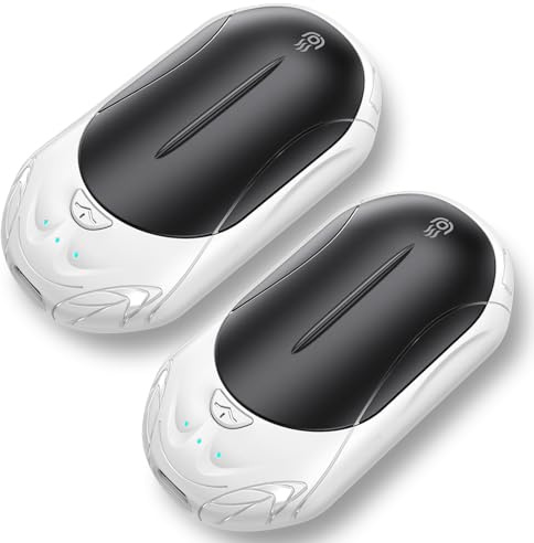 2 Pack Uppladdningsbar Handvärmare 6000mAh OUTJUT Bärbar Fickvärmare 3 Värmelägen USB Elektrisk Delad Uppladdningsbar Handvärmare Lämplig för Utomhussporter, Camping, för Renopatienter