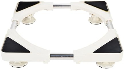 Base Ajustable de Acero Inoxidable, Base de la Lavadora de 4 Pies Largo y Ancho 40-66cm Altura 7-9cm Carga de 200 kg Soporte Lavadora Secadora Secadora Ajustable Blanco