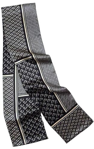 GIMIRO satin sidenscarf dubbla lager 150 x 16 cm slips blommor bälte för blazer, kappa, klänning, 9# Dark Gray Cloud Gentle Män, 150cm x 16cm
