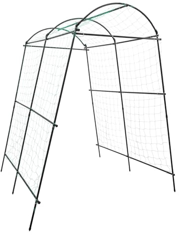 Rosenbogen Rund,Rosenbogen aus Metall Rankgitter Garten Gurke Ranken Gitter für Pflanzen Klettern Kunststoffbeschichtung Gartendekoration 1.15 * 1.83 * 2.3 m/Schwarz