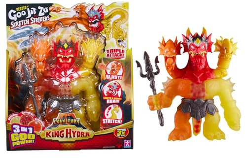 Heroes of Goo Jit Zu Stretch Strikers King Hydra Figure With Triple Attack 3 in 1 Goo Power, Plus Light And Sound Battle Action
