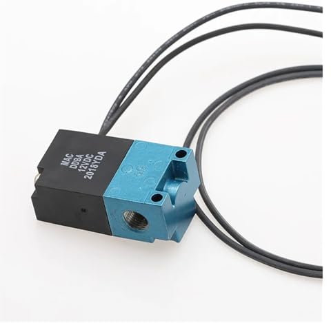 BYLSAGWHT Mac 3 Port Electronic Boost Control Solenoid Valve DC12V 35A-ACA-DDBA-1BA with 6MM Tube Fittings Brass Silencer(Rot)