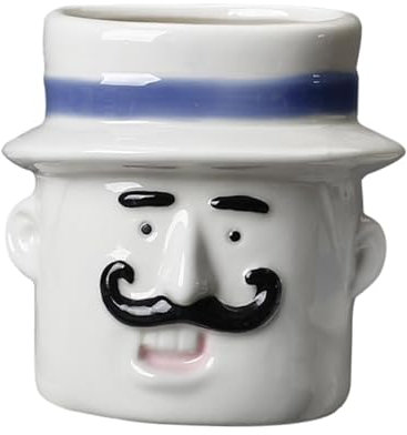 Sharplace Vaso da Fiori in Ceramica a Forma di Cartone Animato, Fioriera Decorativa per Balcone, Scrivania, Uomo Bianco Luminoso