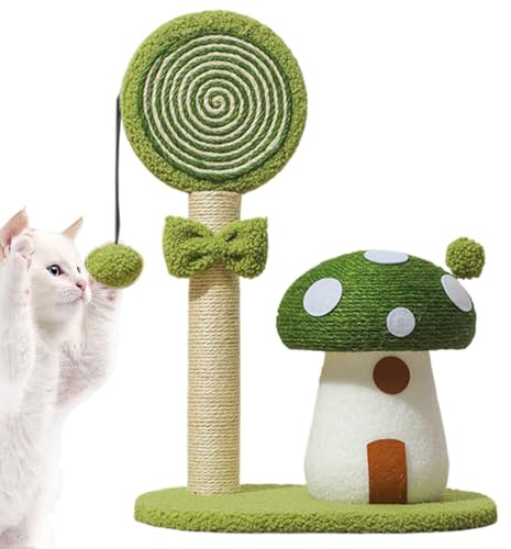 FVPKYUR Poteaux à gratter pour chats - Jouet à gratter champignon mignon et interactif - Protection des meubles - Pour la maison, le dortoir, le bureau, la chambre à coucher, le salon, le balcon