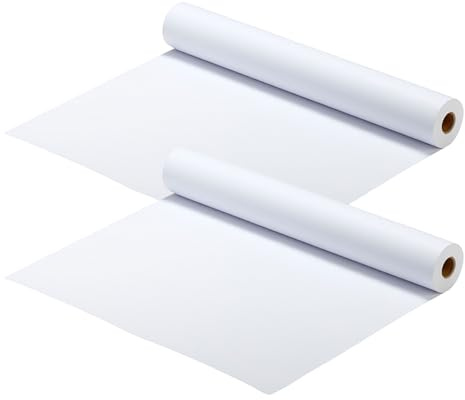 2 PCS Drawing Paper Roll, 43.5cm x 15m Art Paper Roll Recycled Painting Sketching Papers White Wrapping Papers for Painting Sketching Easel Poster Wall Art Gift Wrap
