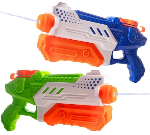2-pack vattenpistoler 300cc vattenpistoler för barn 23-30 fot lång räckvidd Kraftfull Super Soaker Water Blaster Shooter, Summer Beach Pool Water Fight Squirter Leksaker för pojkar Flickor