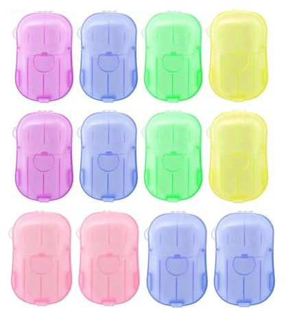 GSHUR 240 fogli di sapone per i viaggi, 12 scatole di fogli di sapone da viaggio, carta di sapone, mini fogli di sapone portatili per viaggi, campeggio, lavaggio all'aperto