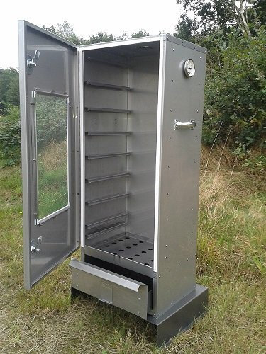 SMOKI Fumoir 100 x 39 x 33 cm avec disque en acier inoxydable V2 A