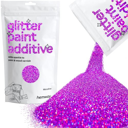 Purple Holographic Glitter Paint Additive Microfine 100g for Adding Sparkle to Paints & Varnish | Paint Walls Sparkly Add to Emulsion, Acrylic or Lacquer Indoor | Hemway