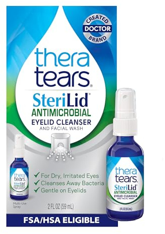 TheraTears SteriLid Antimicrobial Eyelid Cleanser and Face Wash, for Eye Care, 2 Fl Oz