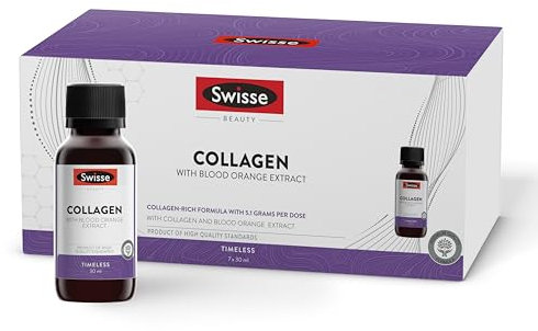 SWISSE Collagene Integratore Liquido - Collagene Idrolizzato da Bere Donna e Uomo con Arance Rosse per Pelle Elastica e Luminosa, Integratori Bellezza Attenua le Rughe, 7 Flaconi x 30 ml Made in Italy