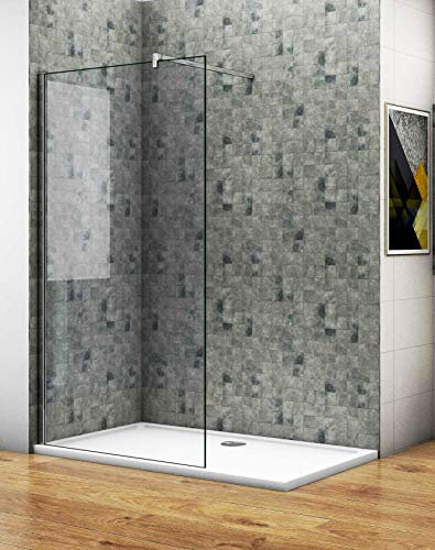 Aica Sanitär 65 x 195 cm Duschabtrennung Walk in Dusche Duschwand Seitenwand 6mm NANO Glas
