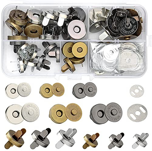 Zhenle 24 Stücke Magnetknöpfe 14mm und 18mm Magnetische Knöpfe 3 Farben Magnetische Knopf Druckknöpfe für Handtaschen Mäntel Jacken Windbreaker Geldtasche Rucksack