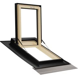 Emica - Finestra da tetto apertura Vita in Alluminio | Linea Habitat con Vetrata basso emissivo Certificata CE | Interno Legno Abete Prima Scelta | Apertura con Molle a Gas (78x118 Base x Altezza)