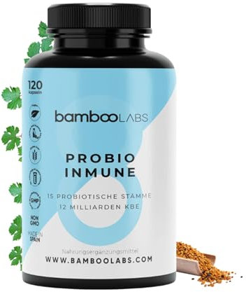 Probioticos Intestinales + Complejo Vitaminico Completo Vegano, con Lactobacillus Casei, Favorece el Sistema Inmune Defensas - 120 Cápsulas