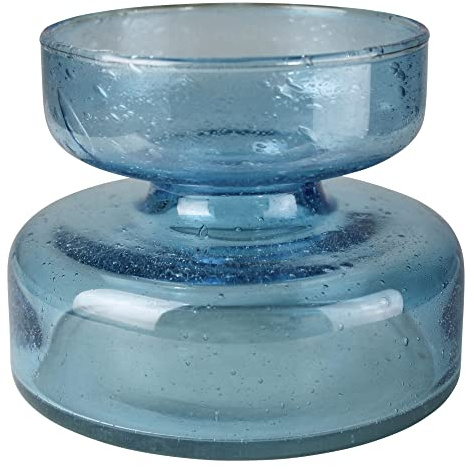Seeded Glass Amaryllis Bulb Vase, Blue, 1-Count