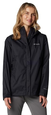 Columbia Womens Arcadia II Waterproof Rain Jacket, Black, XX-Large
