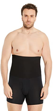 FINN Shapewear Herren Boxershorts – Bodyshaper Mieder mit Bauchweg Effekt – Figurformende Unterhose für Männer – Stützende Shaping Shorts aus Baumwolle für Bauch und Hüfte Schwarz 5XL