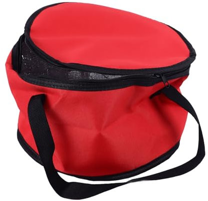 Portatorte Rotondo Coibentato per Torte, Crostate, Cibi Placcati, Sformati, Borsa Termica Riutilizzabile e Borsa Termica per Picnic, 27,95x17,8 Cm (Rosso)