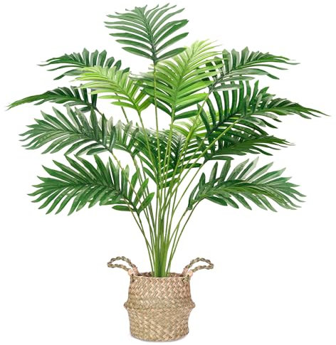 Der Rose Kunstpflanze Künstliche Palme 71cm Künstliche Pflanzen Kunstpflanzen Groß Fake Plant für Wohnzimmer Balkon Flur Boho Deko Außen