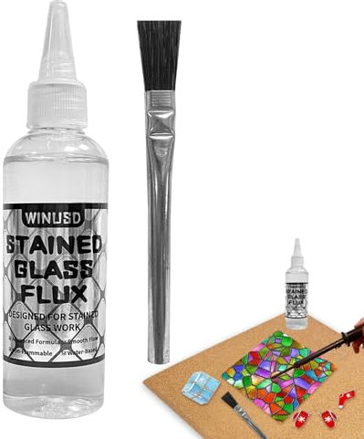 4oz/100ml Flussmittel Löten, Lötflussmittel, Löt Flux, Liquid Solder Flux for Stained Glass Soldering Work, Löt Flussmittel für Löt Zubehör, Buntglas Werkzeuge Liefert Kits(Formel auf Wasserbasis)