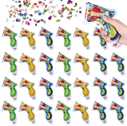 30 Stück Konfettikanone Konfetti Konfettipistole Knallerbsen Tischfeuerwerk Indoor Konfettibombe Shooter Confetti Handheld Geburtstag Glitzer Papier für Karneval, Hochzeit, Partys