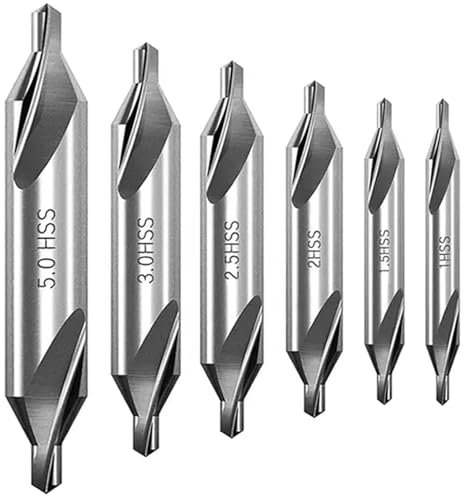 Binnan 6 Piezas Broca Central, Brocas Centrales Conjunto de Brocas, Herramientas de Torno de Metal, Brocas de Ventana de Puerta