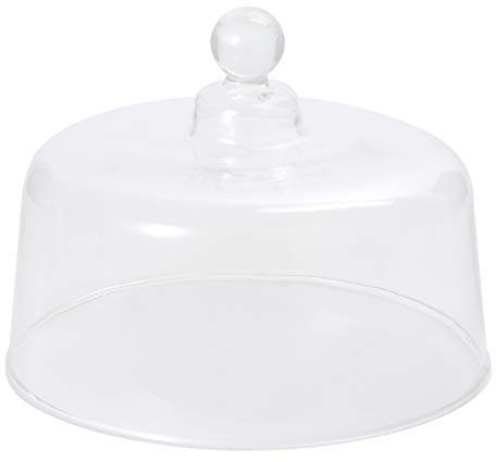 Glass Cake Dome Cake Cover Tall Cheese Desert Cloche Dessert Display Cloche Bell Jar Display Dome Snack Fruit Server Salad Dome Transparent 24X24CM