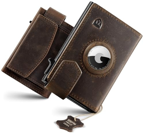 LORZOR AirTag Wallet mit XXL münzfach für 10+ Münzen, Geldbörse mit Magnetischer Verschluss, Slim Wallet mit Münzfach, TÜV Kartenetui RFID Schutz, Brieftasche Herren, Portemonnaie, AirTag Portmonee