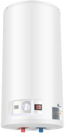 Caldaia ad acqua calda 80 litri, scaldabagno elettrico 80 l (2000 W), riscaldamento in acciaio inox, regolatore di temperatura 25-75°C, con set doccia e supporto da parete, IPX4, per cucine, bagni