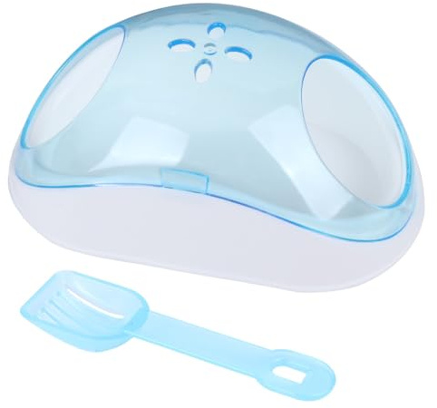 SHINEOFI Vasca da Bagno per Criceti in Plastica con Bagno di Sabbia e Paletta, Mezza Trasparente con Design di Ingresso, per Piccoli Animali Domestici in Casa in Viaggio Colore Casuale