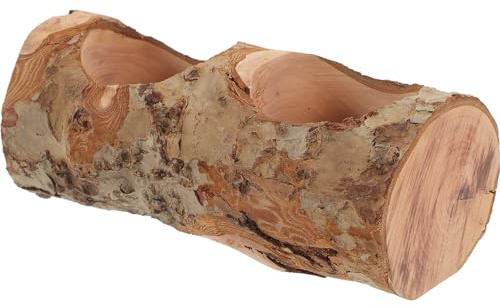 Cabilock Bol d'alimentation en Bois Double Fente pour Hamster et Hérisson, Résistant à l'usure, Sûr à Utiliser, Gamelle Marron pour Petits Animaux